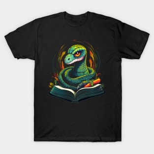 Snake Reads Book T-Shirt